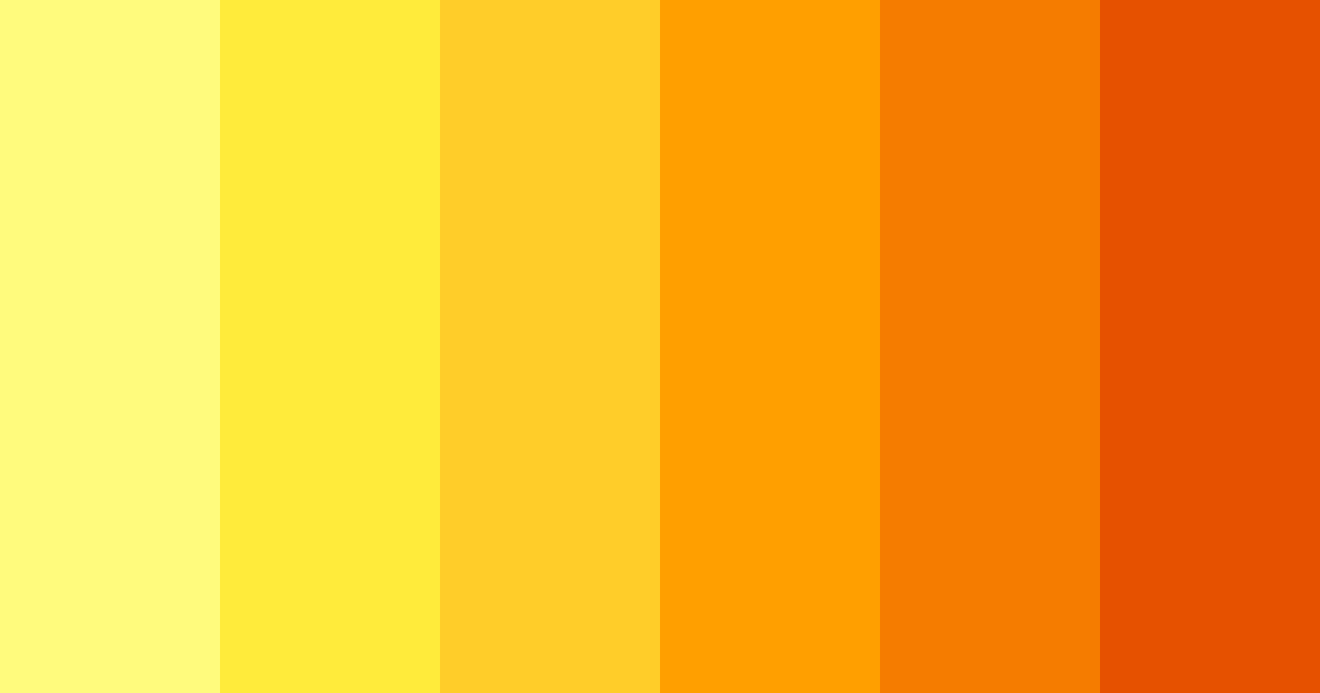 Download yellow sunshine color palette PNG image (landscape)