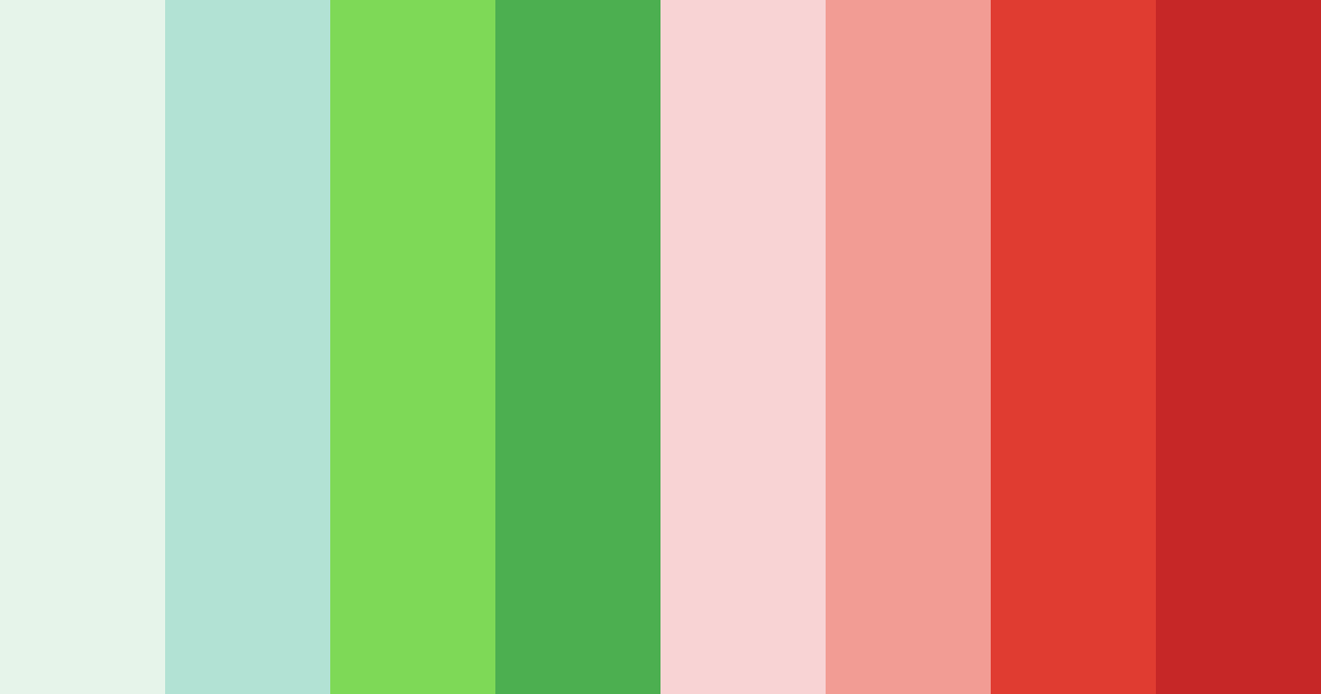 Download green and red harmony color palette PNG image (landscape)