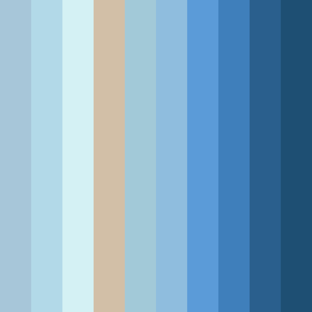 Download blue serenity color palette PNG image (square)