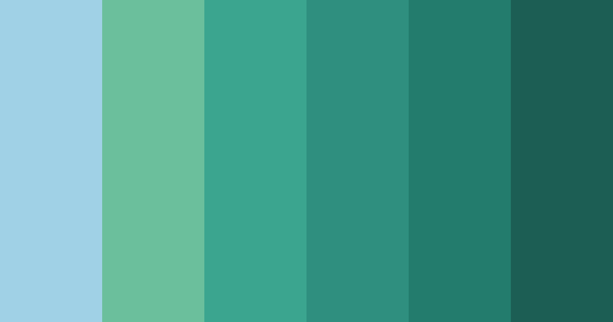 Download shades of blue green color palette PNG image (landscape)