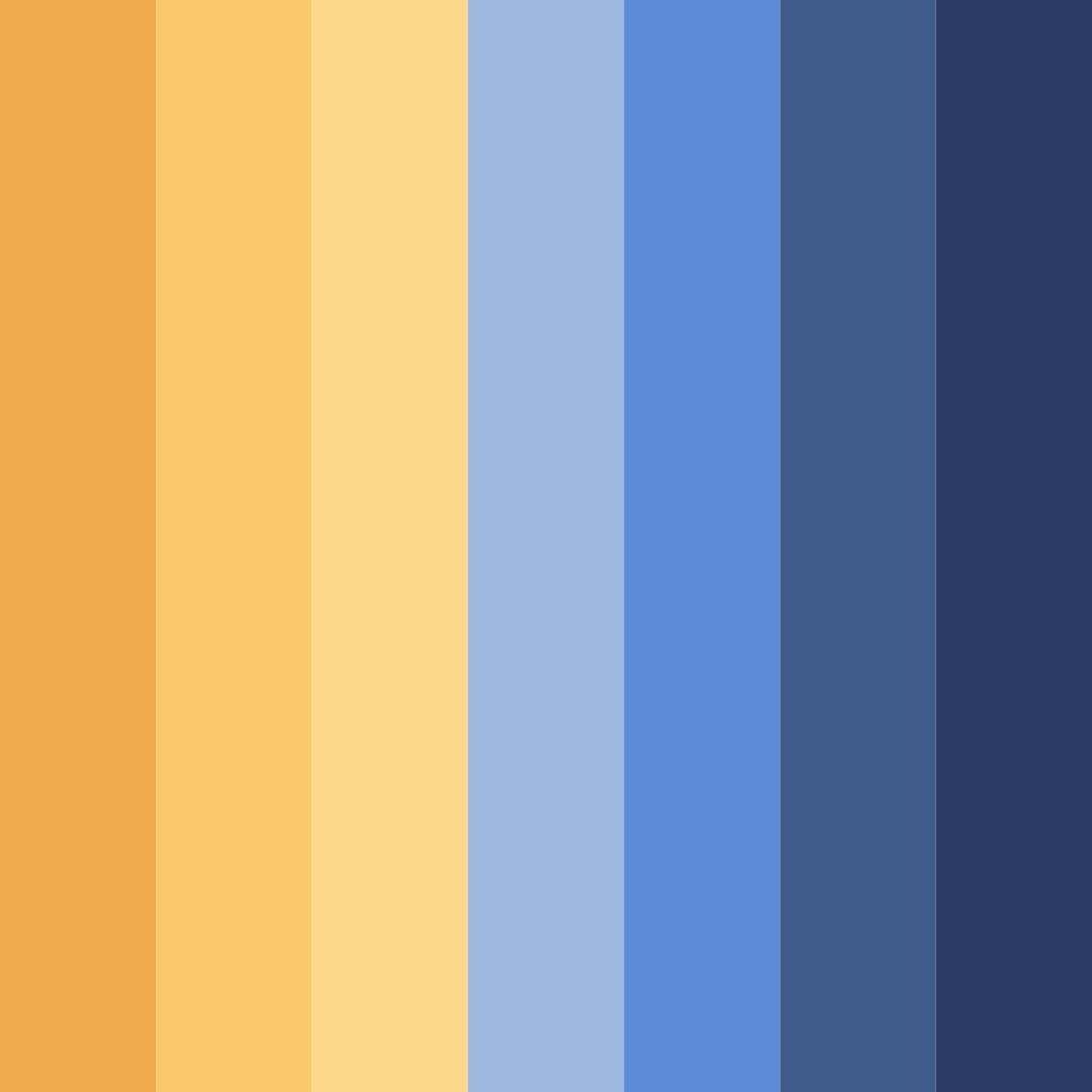 Download blue orange sunset color palette PNG image (square)