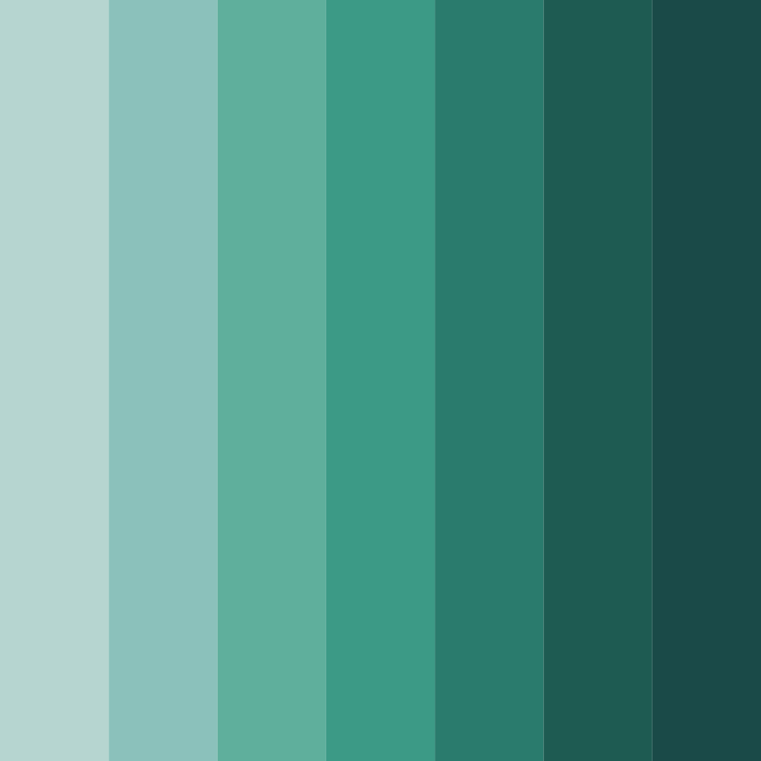Download teal shades color palette PNG image (square)