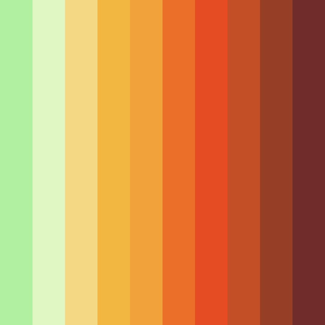 Download bright green to light orange-red color palette PNG image (square)