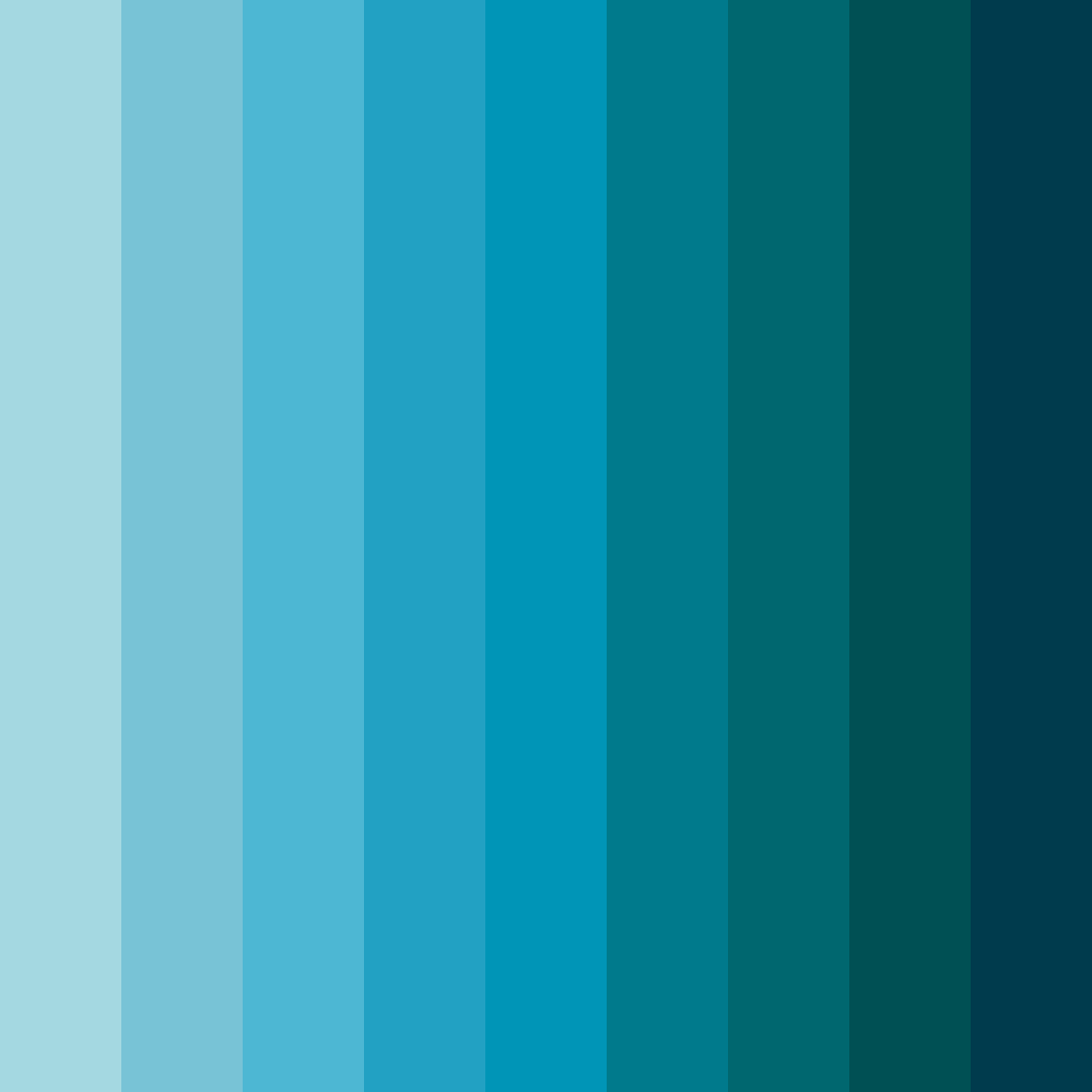 Download blue ocean shades color palette PNG image (square)
