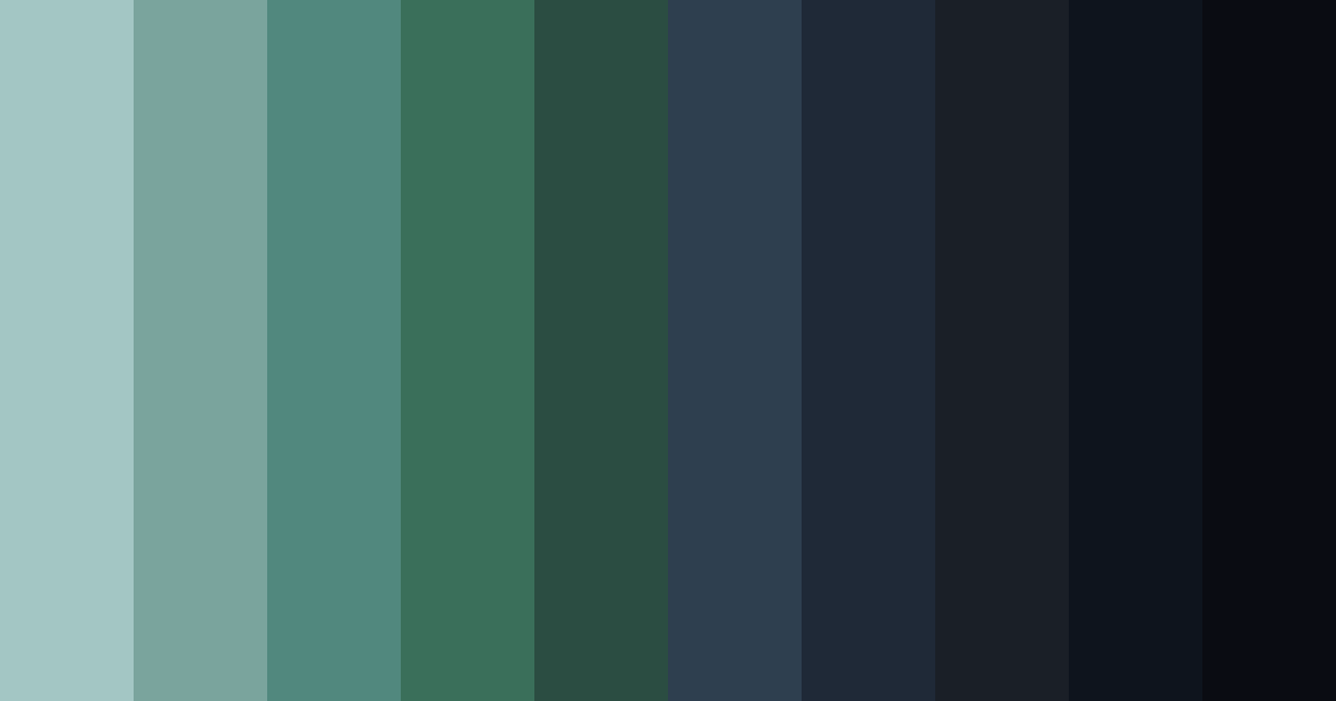 Download dark green and navy blue serenity color palette PNG image (landscape)