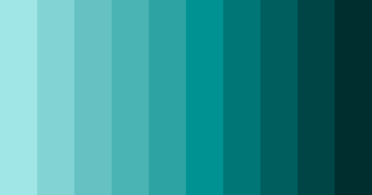 Download cyan shades color palette PNG image (landscape)