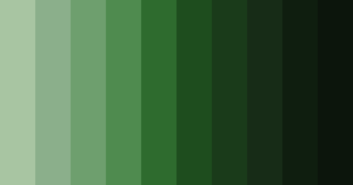 Download shades of military green color palette PNG image (landscape)