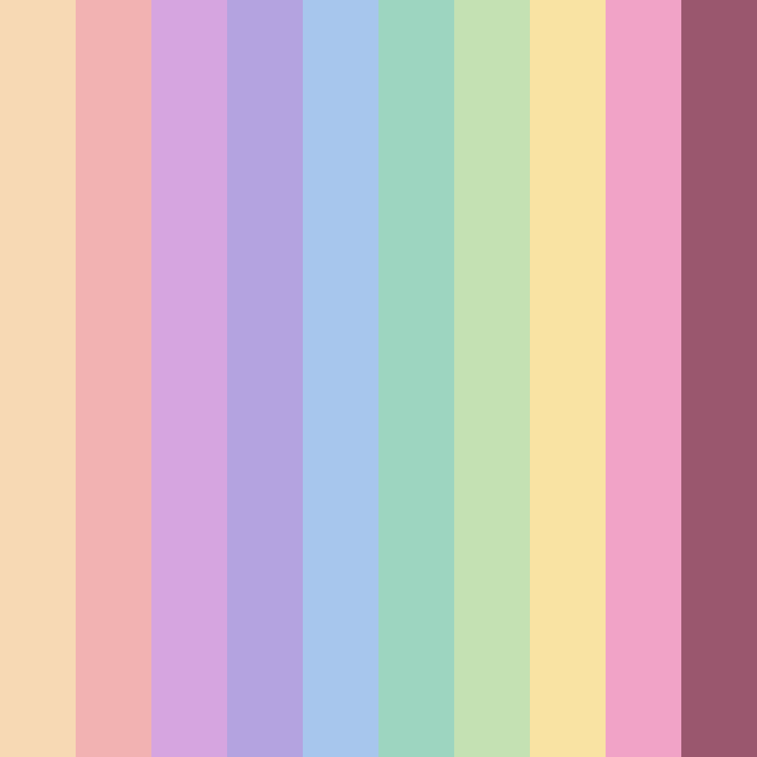 Download muted rainbow shades color palette PNG image (square)