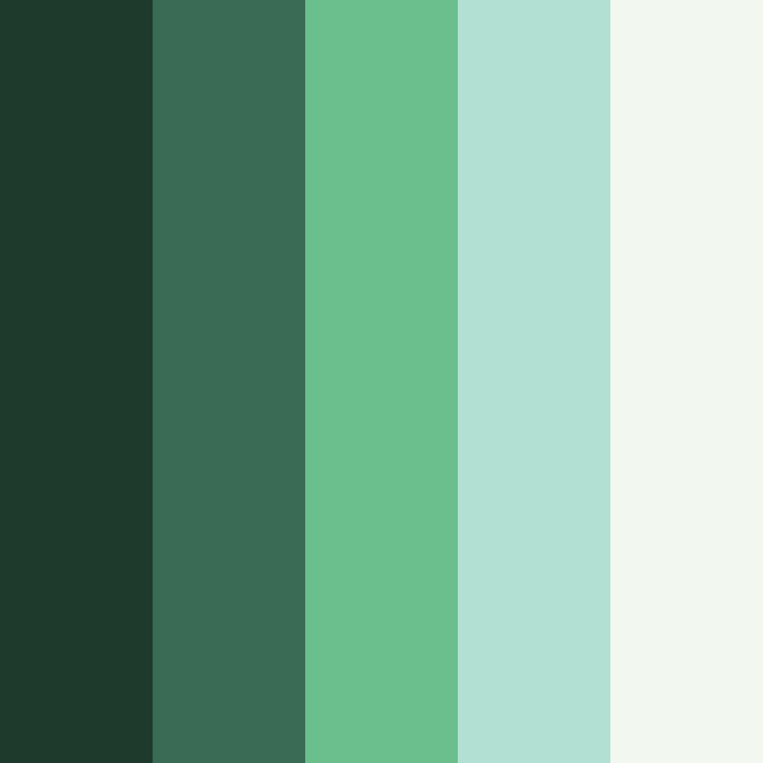 Download shades of green color palette PNG image (square)