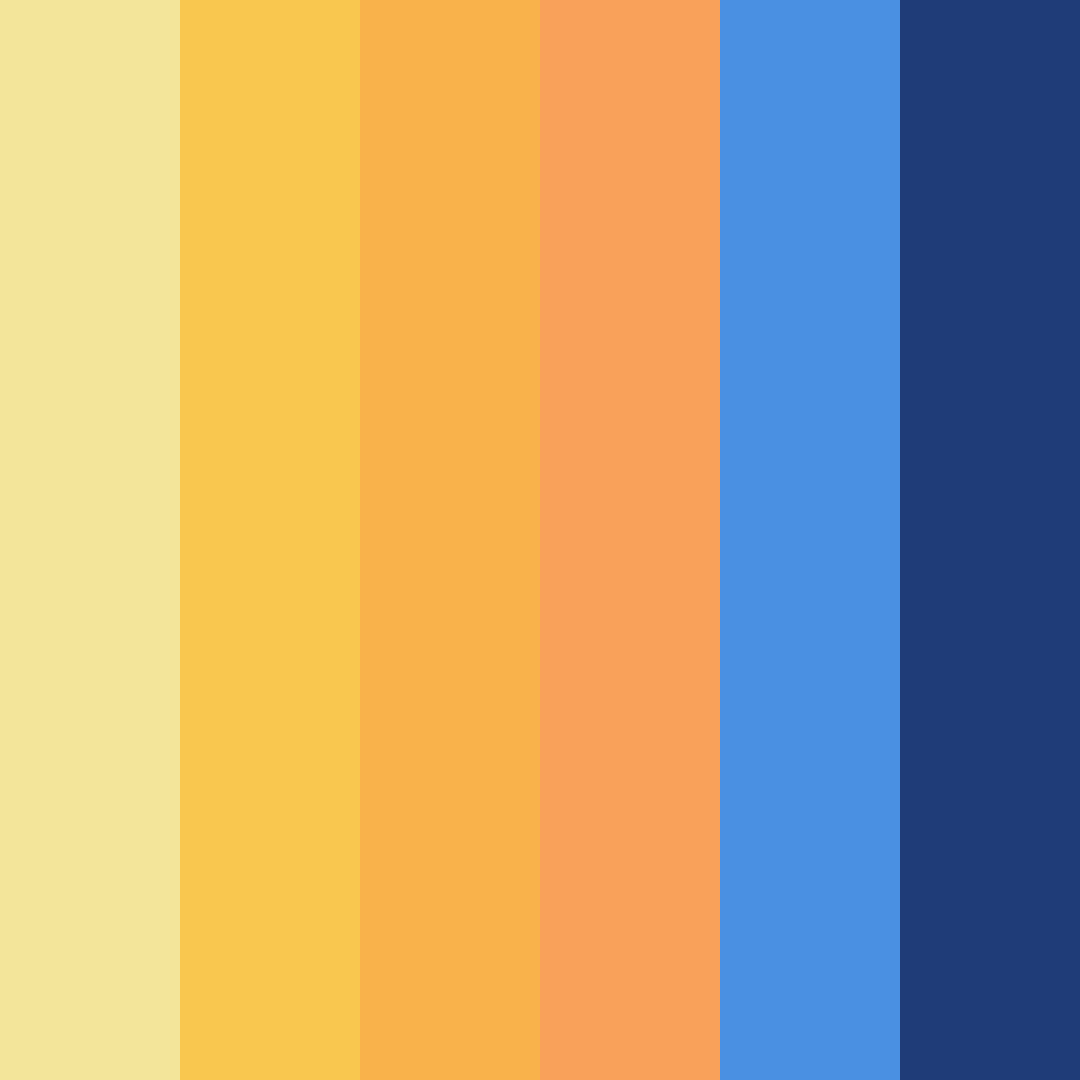Download blue and yellow harmony color palette PNG image (square)