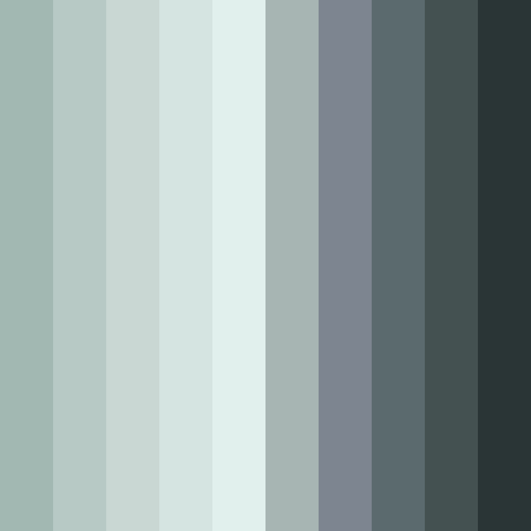 Download shades of blue green color palette PNG image (square)
