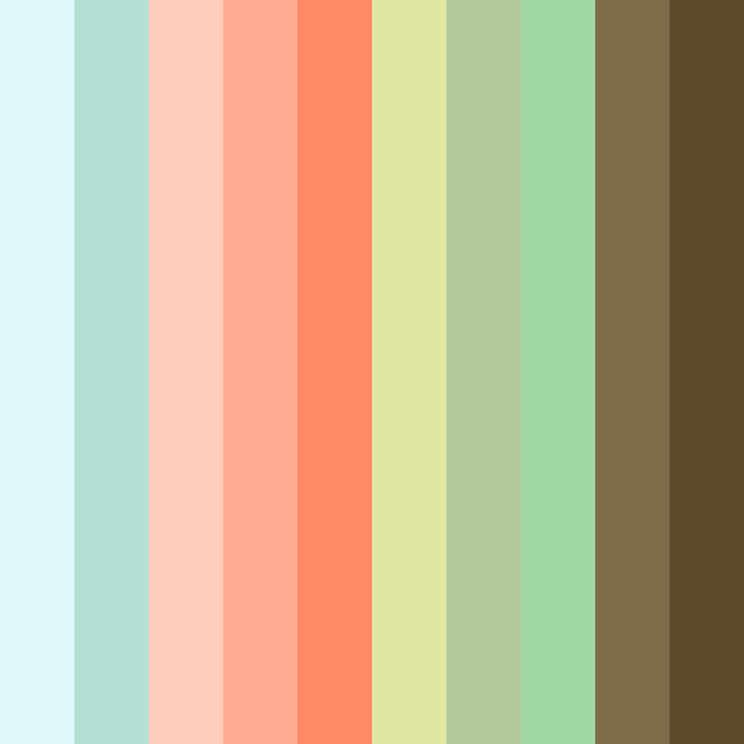 Download oceanic greens and blush color palette PNG image (square)