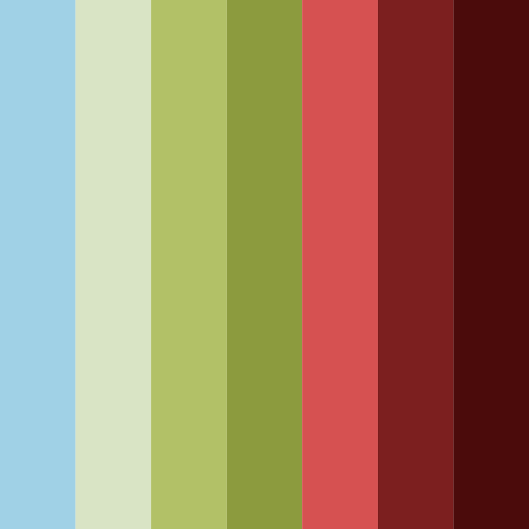 Download deep red and light blue harmony color palette PNG image (square)