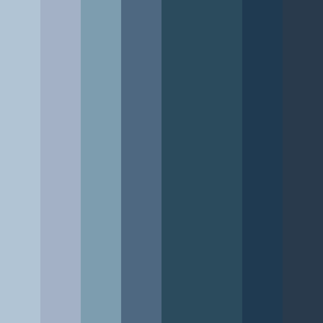 Download shades of blue color palette PNG image (square)