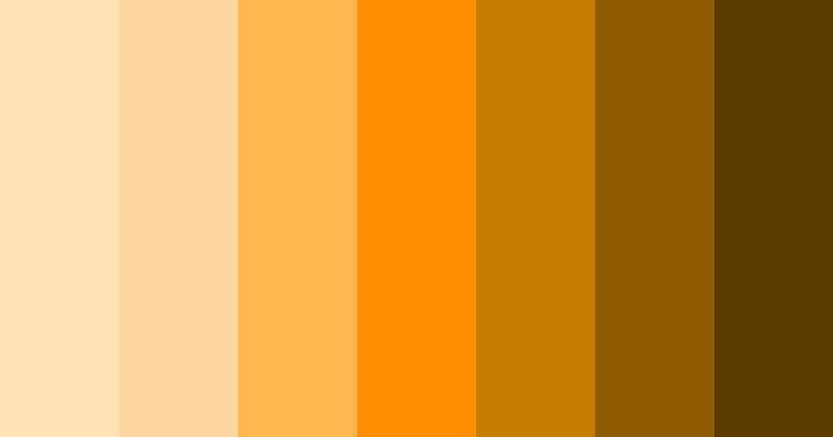 Download shades of orange color palette PNG image (landscape)