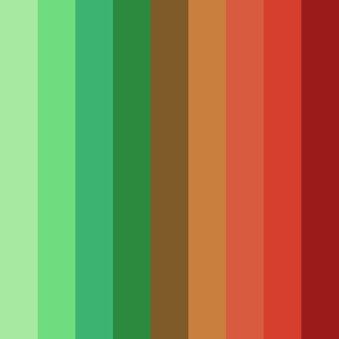 Download green to red shades color palette PNG image (square)