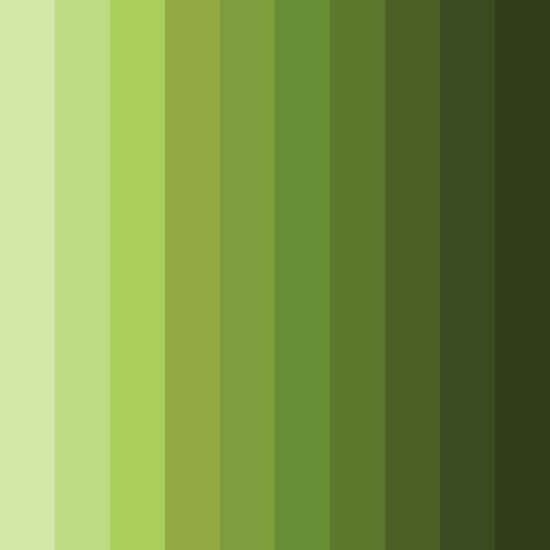 Download shades of green color palette PNG image (square)