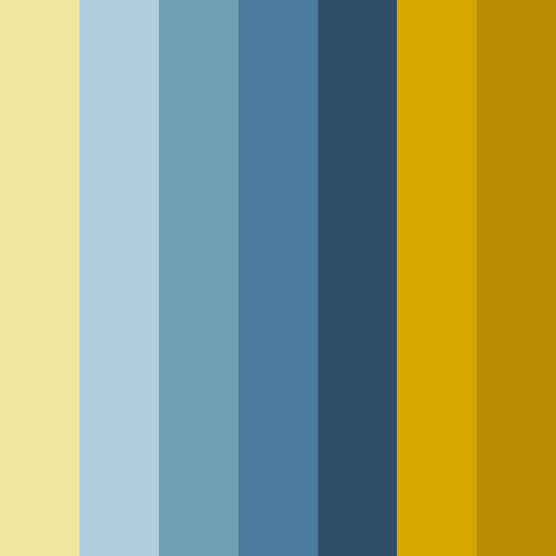 Download blue and gold harmony color palette PNG image (square)