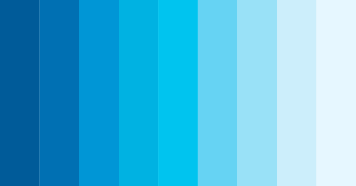 Download shades of blue color palette PNG image (landscape)