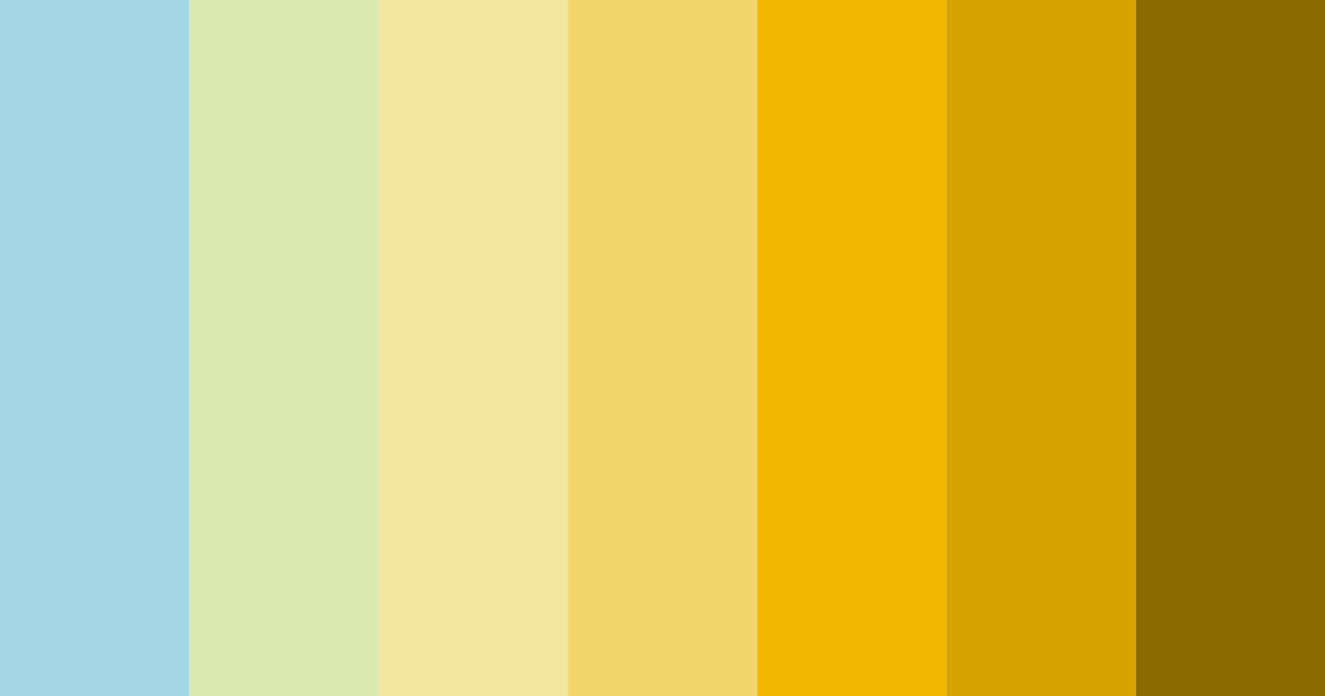 Download aqua yellow color palette PNG image (landscape)