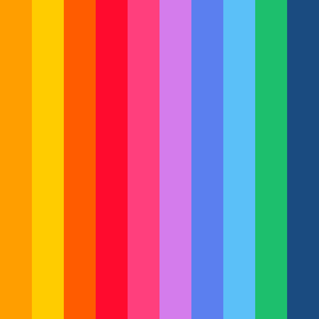 Download vibrant rainbow color palette PNG image (square)