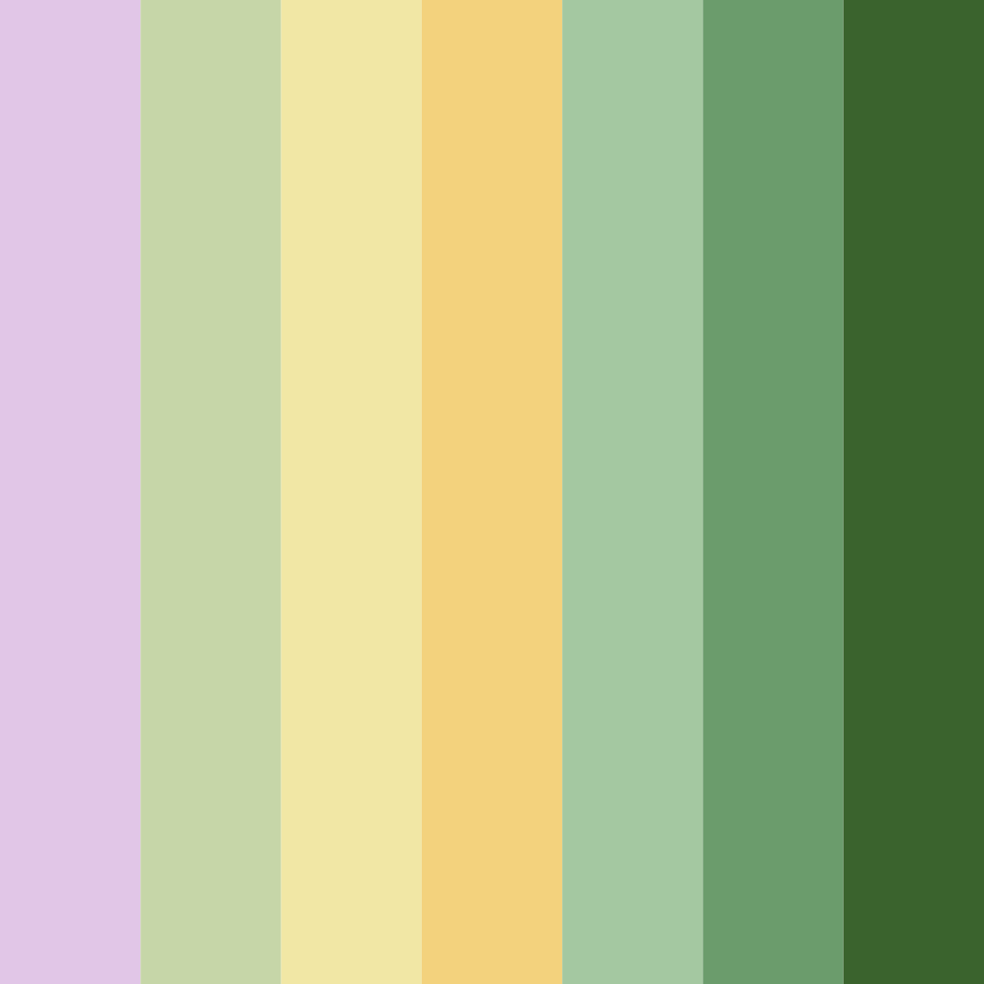 Download whimsical meadow color palette PNG image (square)