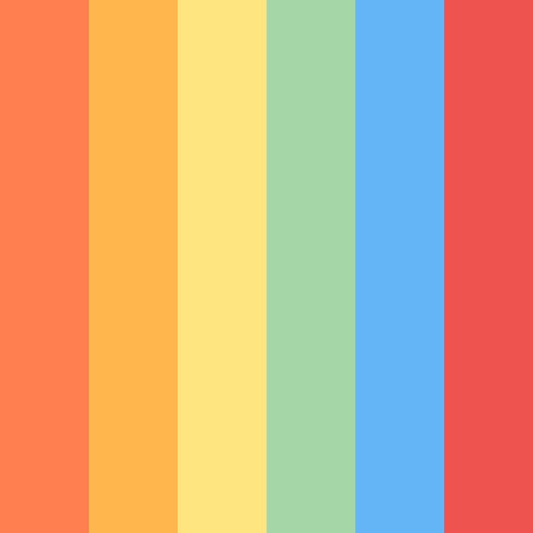 Download vibrant coral color palette PNG image (square)