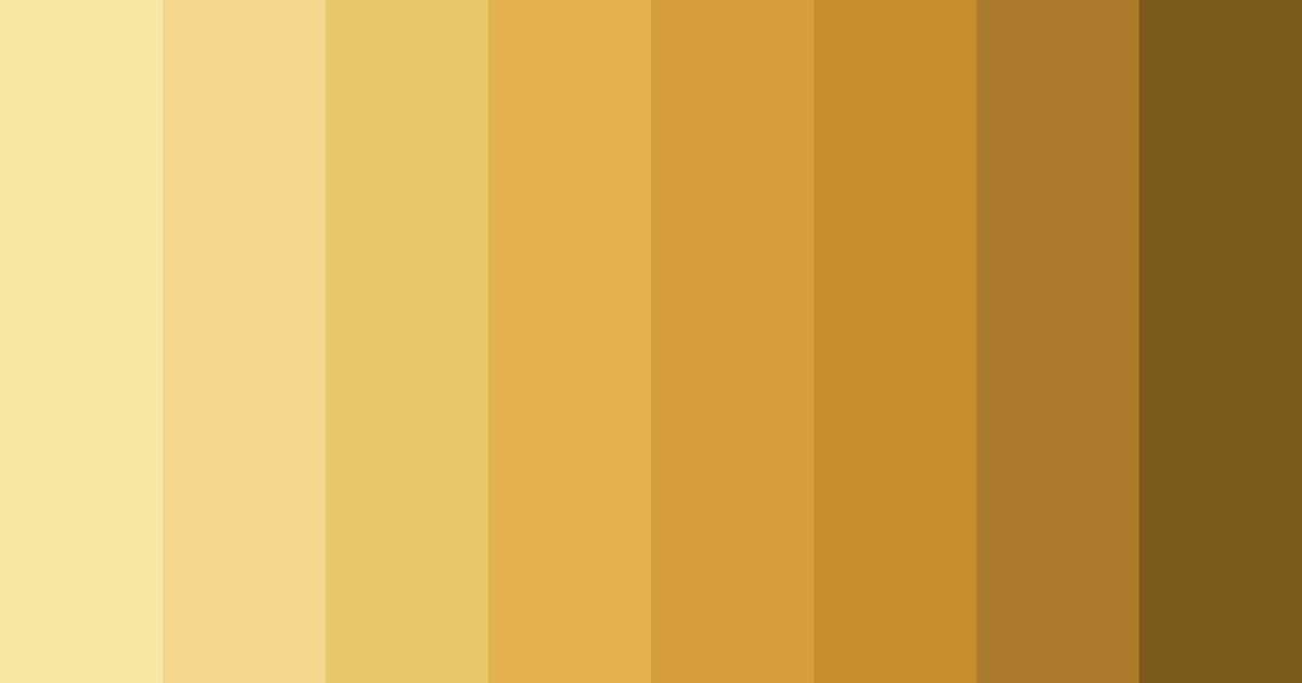 Download golden shades color palette PNG image (landscape)