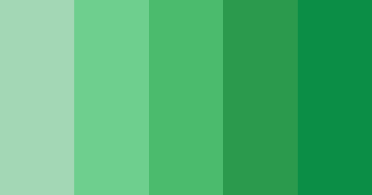 Download shades of green color palette PNG image (landscape)
