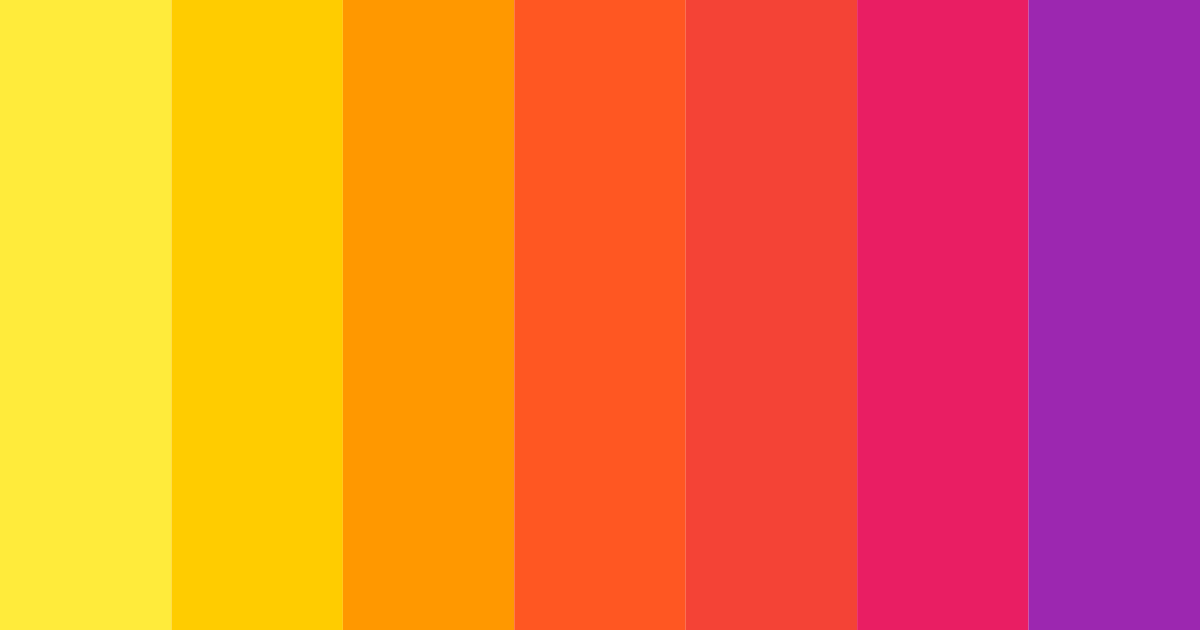 Download vibrant yellow orange red color palette PNG image (landscape)