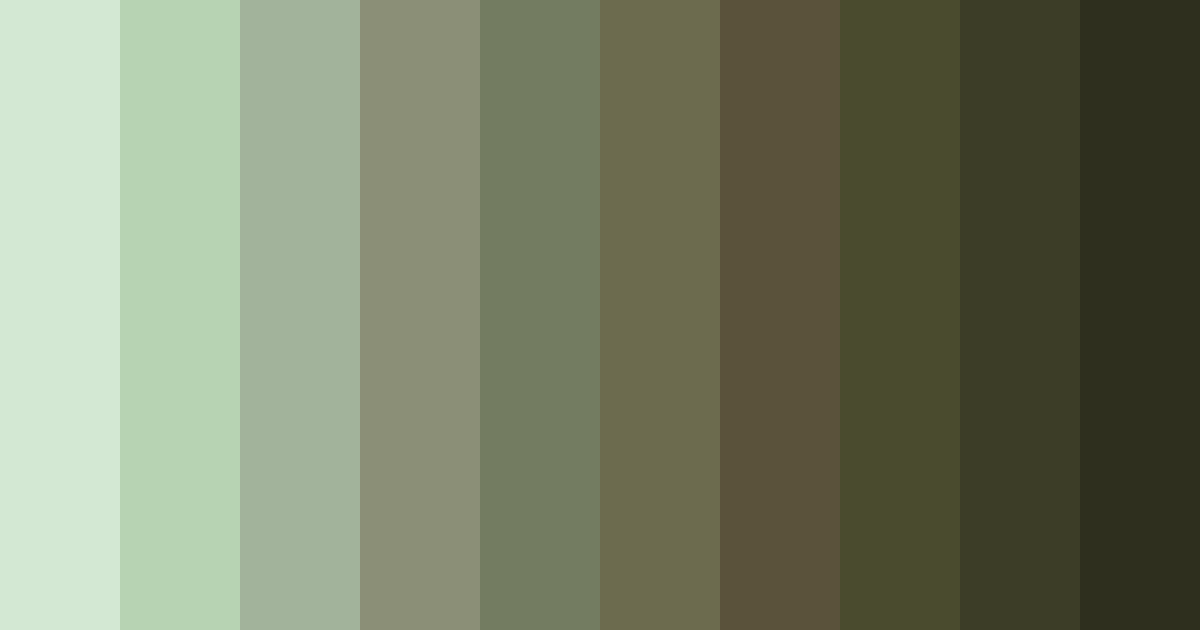 Download earthy green color palette PNG image (landscape)