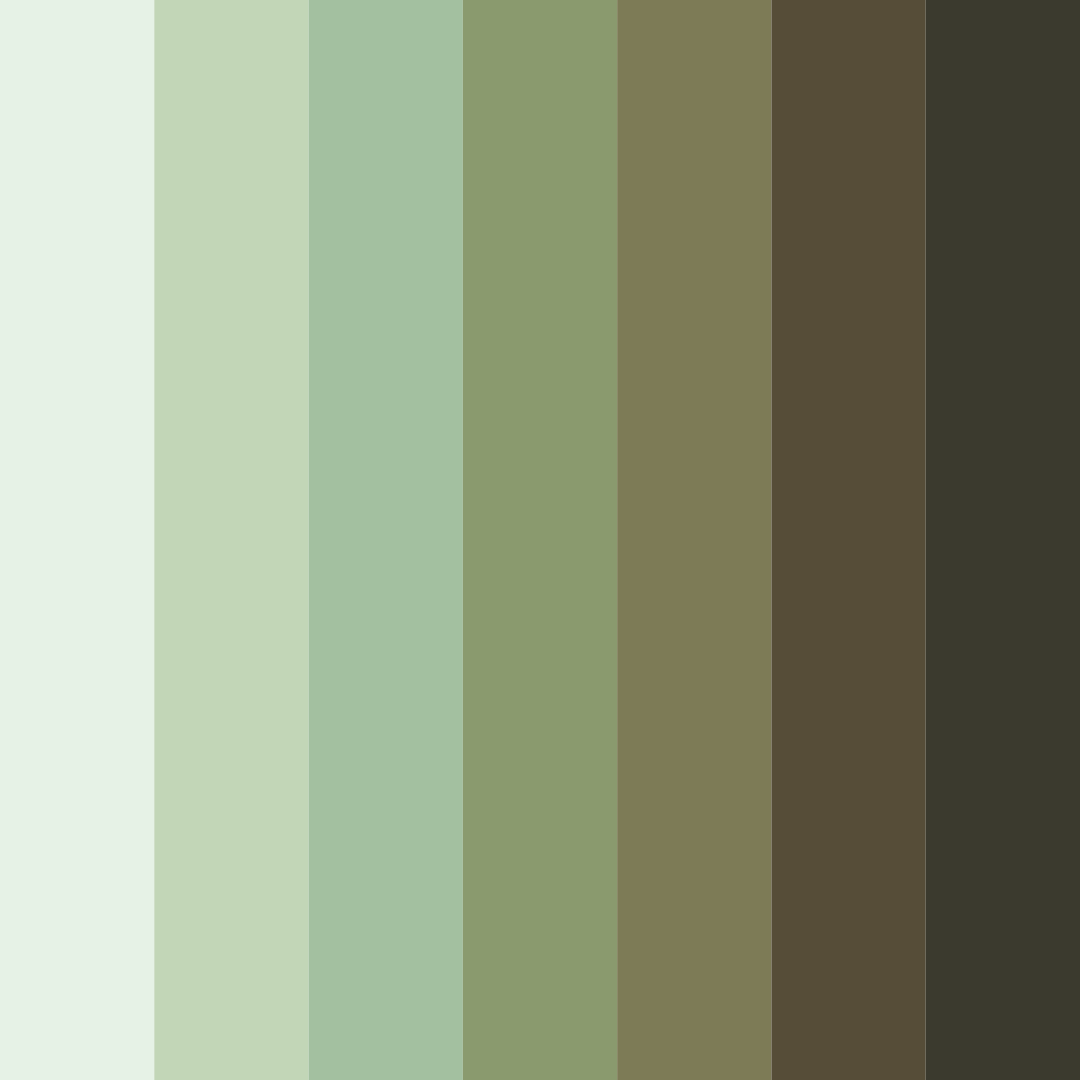 Download earthy green color palette PNG image (square)