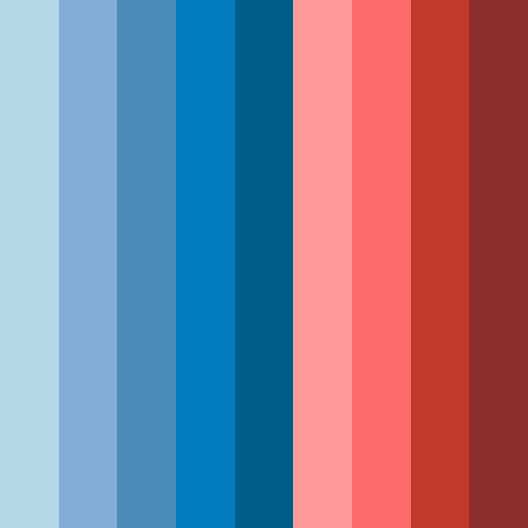 Download ocean blue red color palette PNG image (square)
