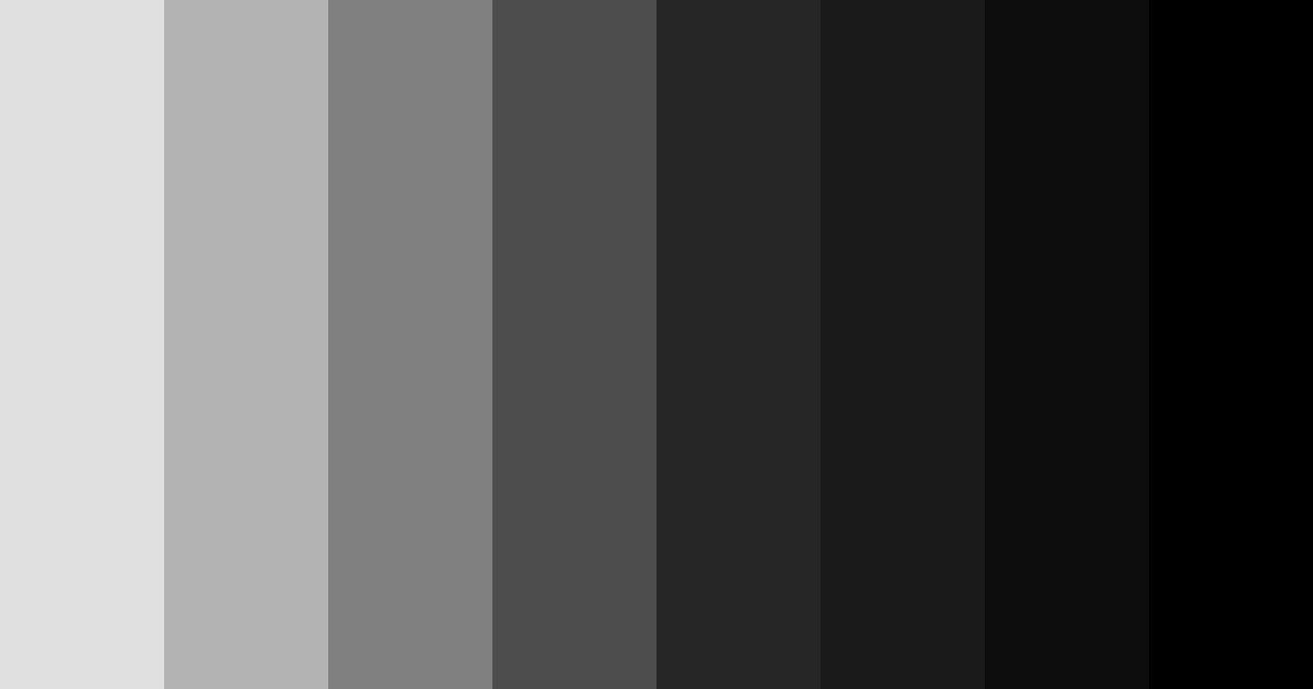 Download shades of black color palette PNG image (landscape)