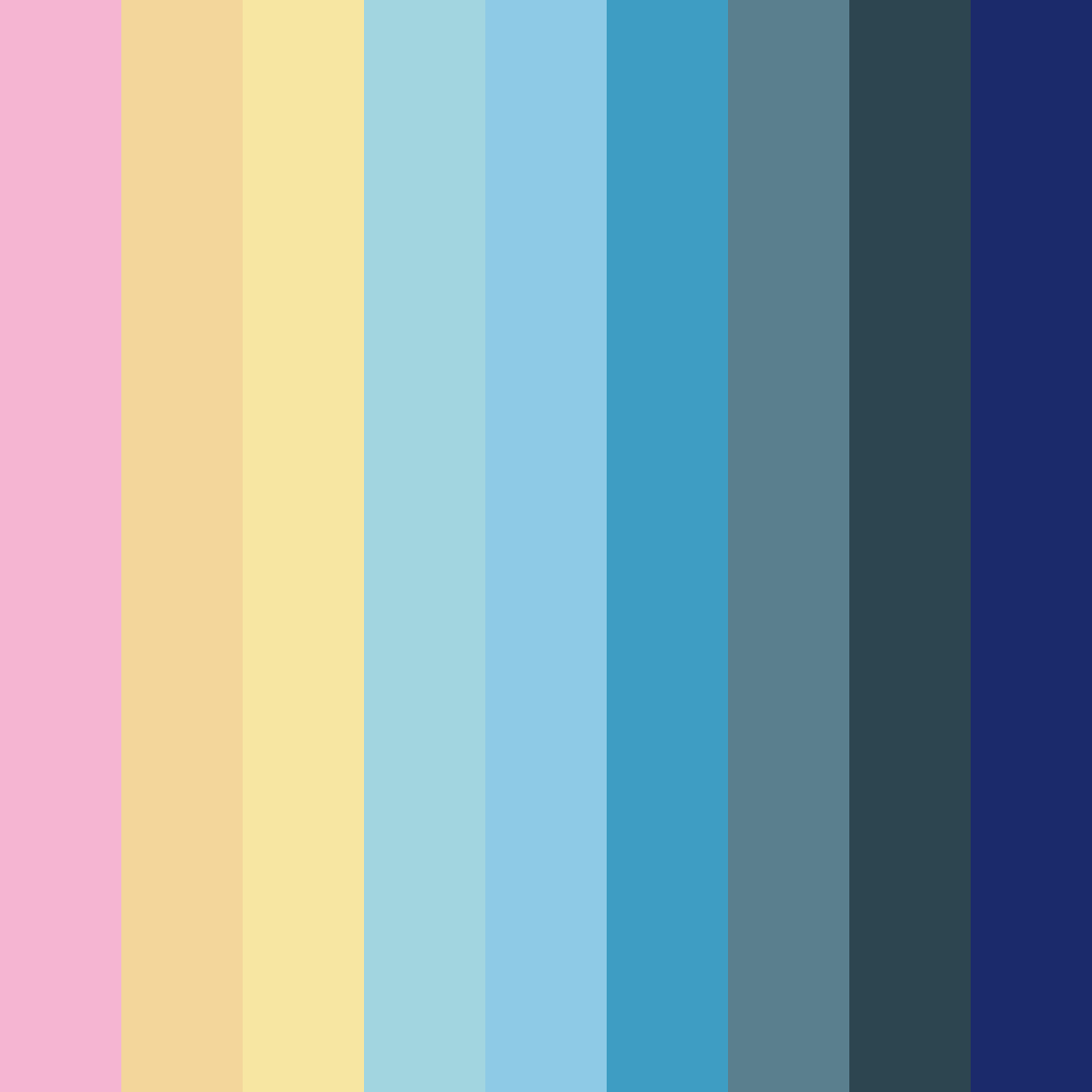 Download colorful blue color palette PNG image (square)