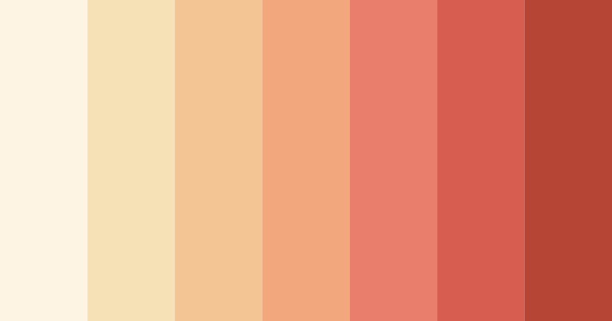 Download peachy shades color palette PNG image (landscape)