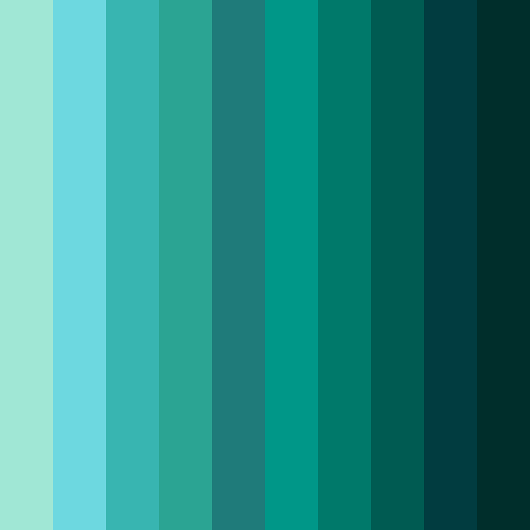 Download teal and green harmony color palette PNG image (square)