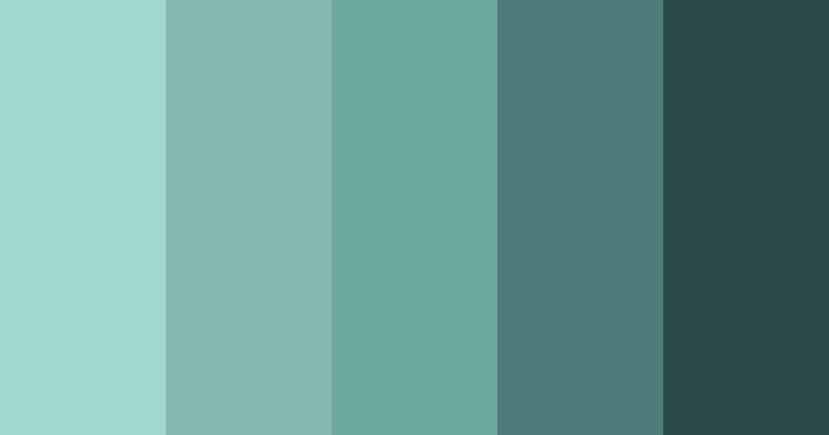 Download teal tones color palette PNG image (landscape)