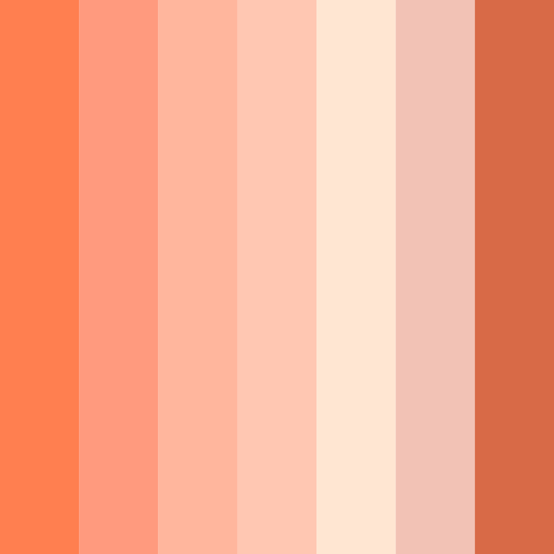 Download coral shades color palette PNG image (square)