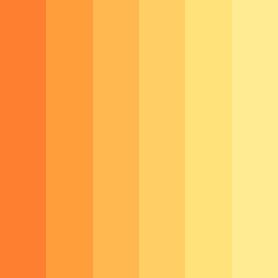 Download bright neon orange color palette PNG image (square)