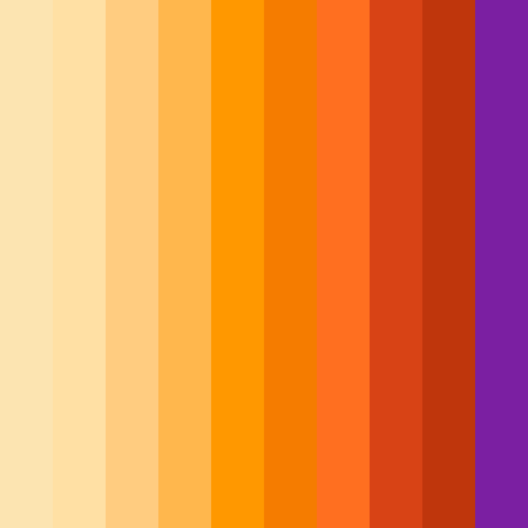 Download orange sunrise color palette PNG image (square)