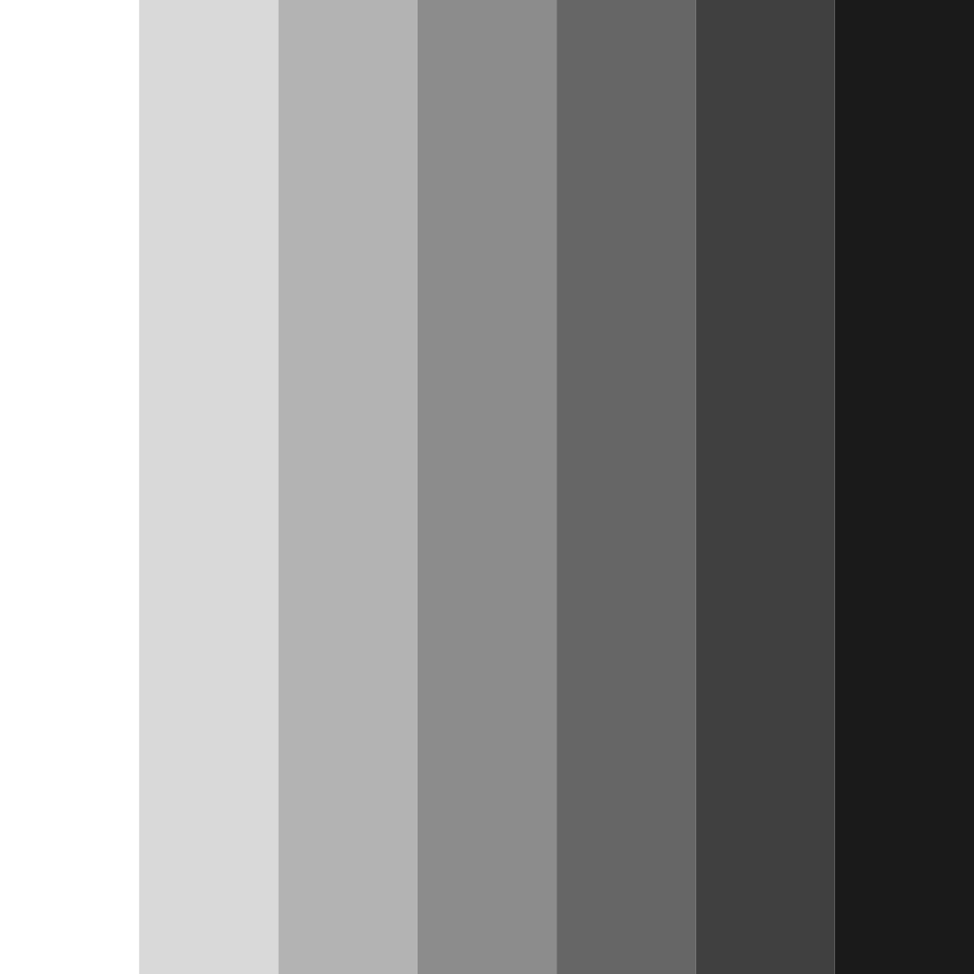 Download shades of black color palette PNG image (square)