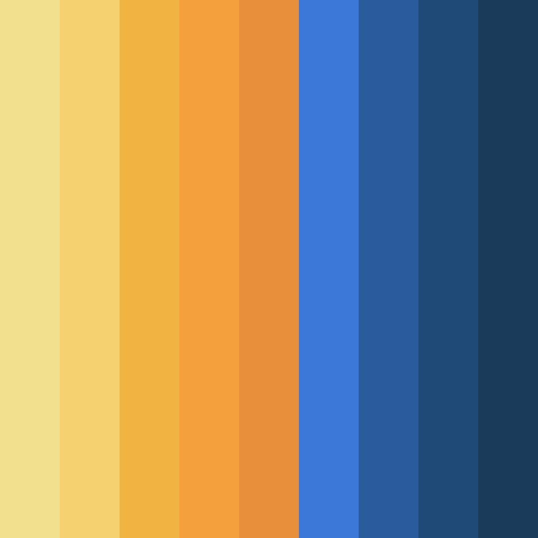 Download blue gold sunset color palette PNG image (square)