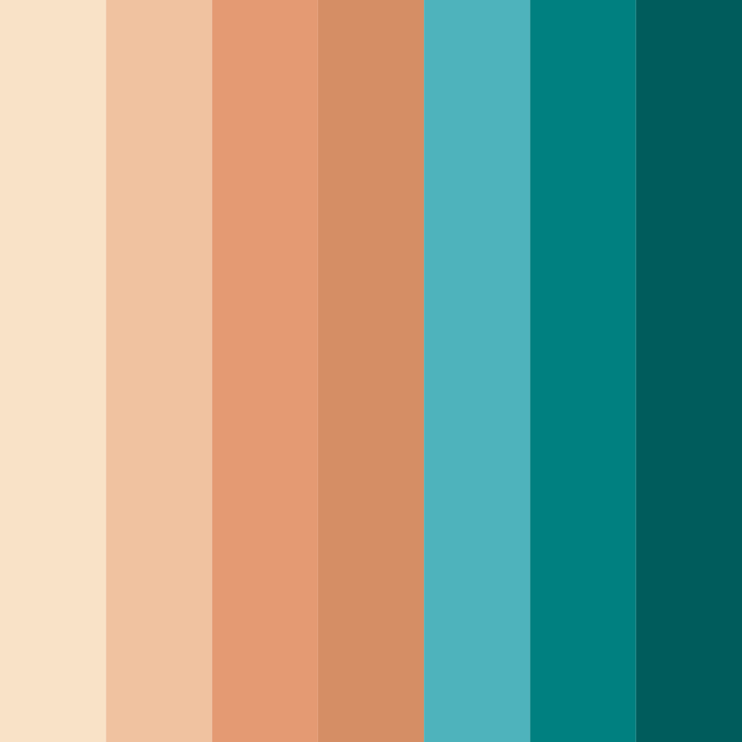 Download turquoise beach color palette PNG image (square)