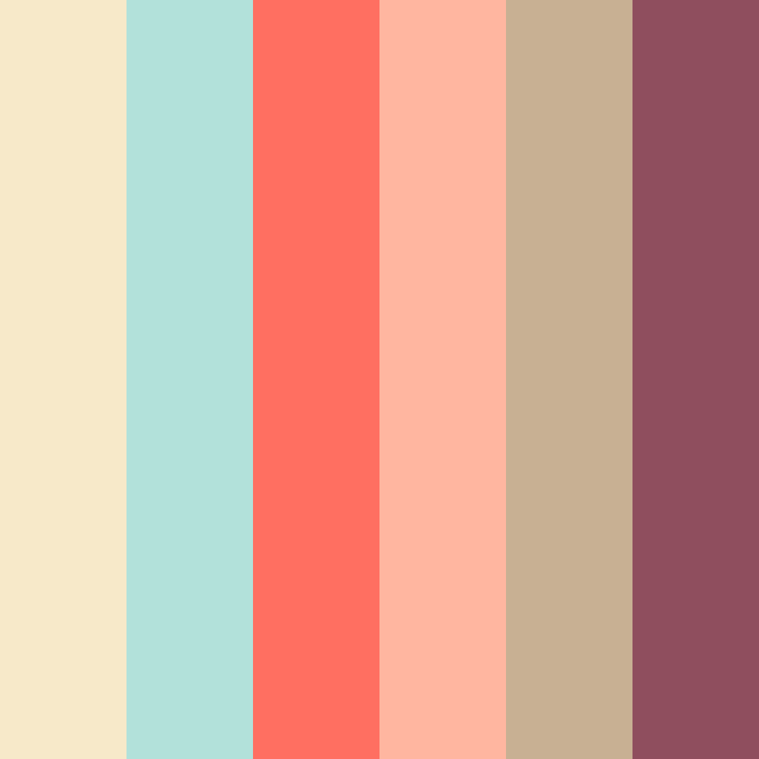 Download coral beach color palette PNG image (square)