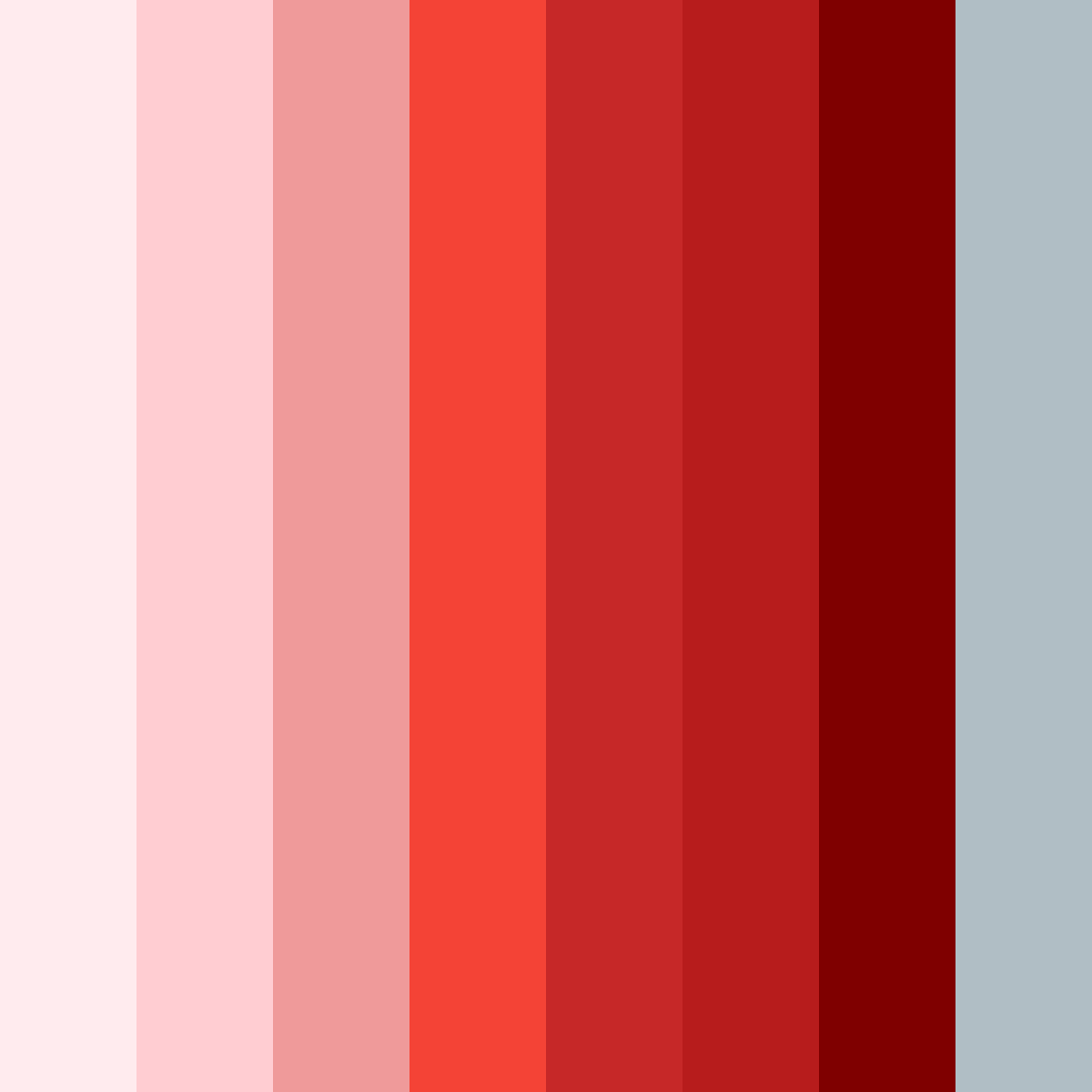 Download shades of red color palette PNG image (square)
