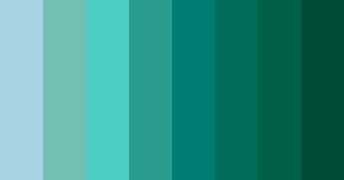 Download shades of green color palette PNG image (landscape)