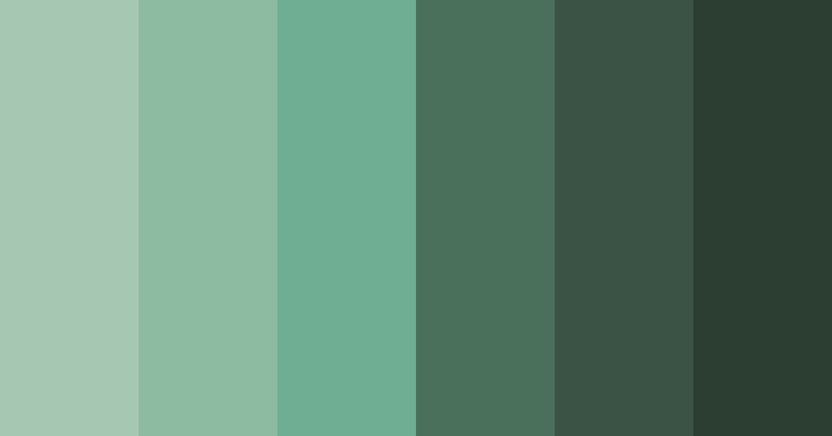 Download shades of green color palette PNG image (landscape)