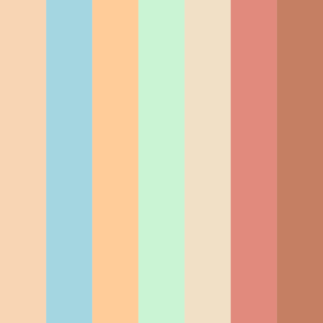 Download coral breeze color palette PNG image (square)