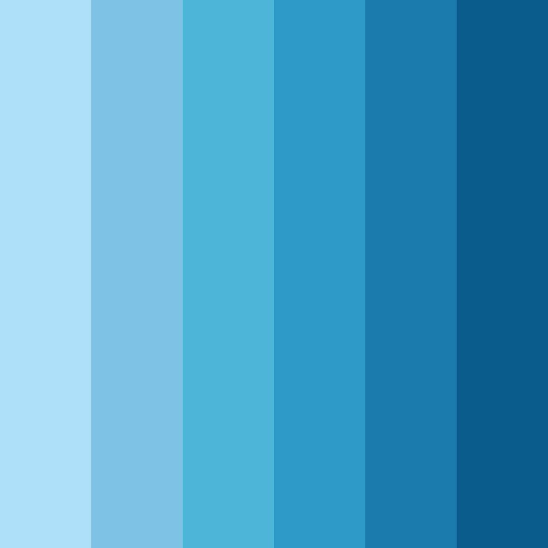 Download ocean blue shades color palette PNG image (square)